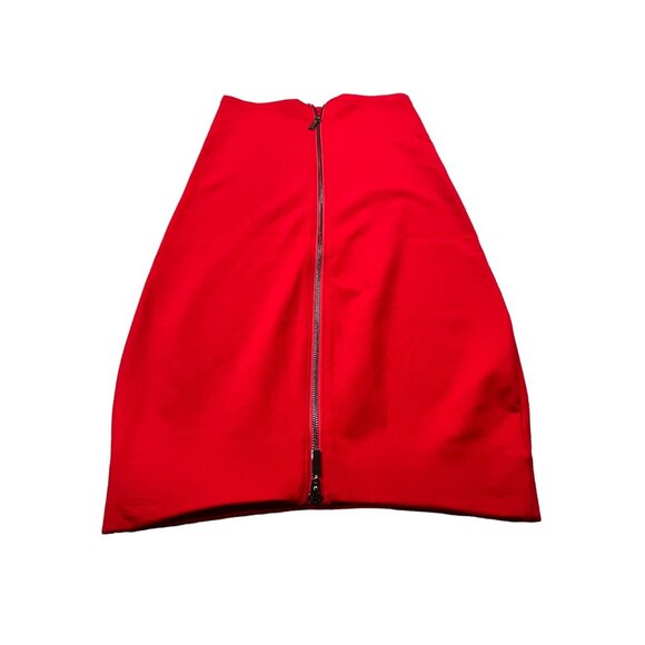 Eva Longoria Medium Red Midi Pencil Skirt With Back Zipper Office Wear Rayon - Picture 1 of 8
